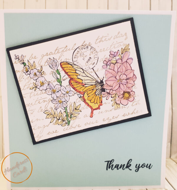 Thank You with Abstract Butterfly greeting card